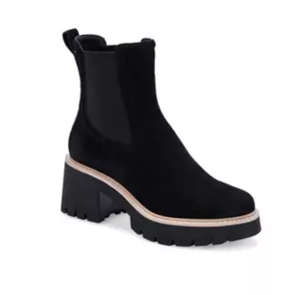 Dolce Vita Hawk H2O Bootie, Black Suede, Size 7.5, EUC